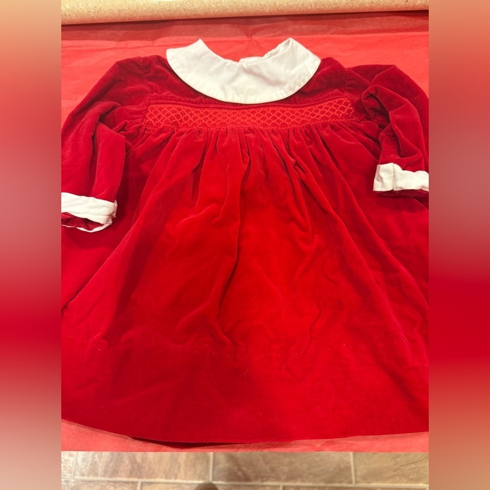 Nannette Red & White Holiday Baby Girl 18 month Dress Vintage Christmas Outfit